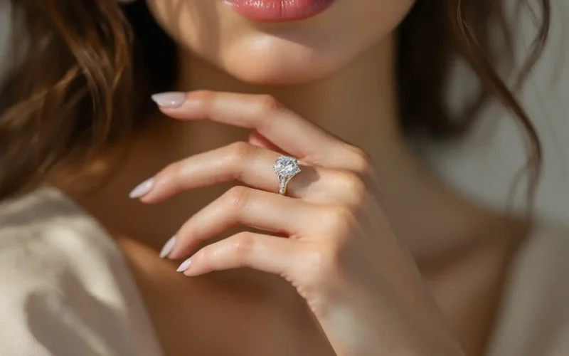 Custom engagement ring with unique design.