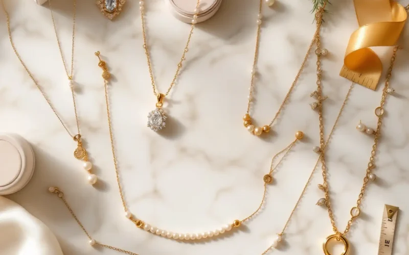 Stylish necklaces in different designs.