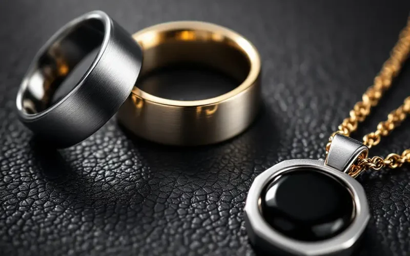 "Men's custom jewelry featuring signet rings and sleek wedding bands."