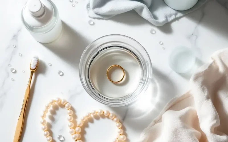 Use mild soap, rinse thoroughly, and pat dry to keep your jewelry shining.