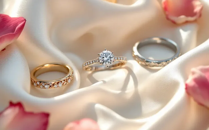 Choose Your Wedding Ring Variety of wedding rings on display