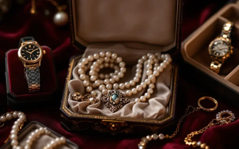 An antique ring with intricate metalwork details.