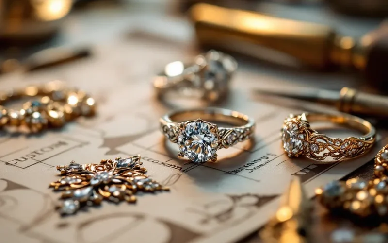 “Atlanta Custom Jewelry” "Close-up of a custom diamond ring."